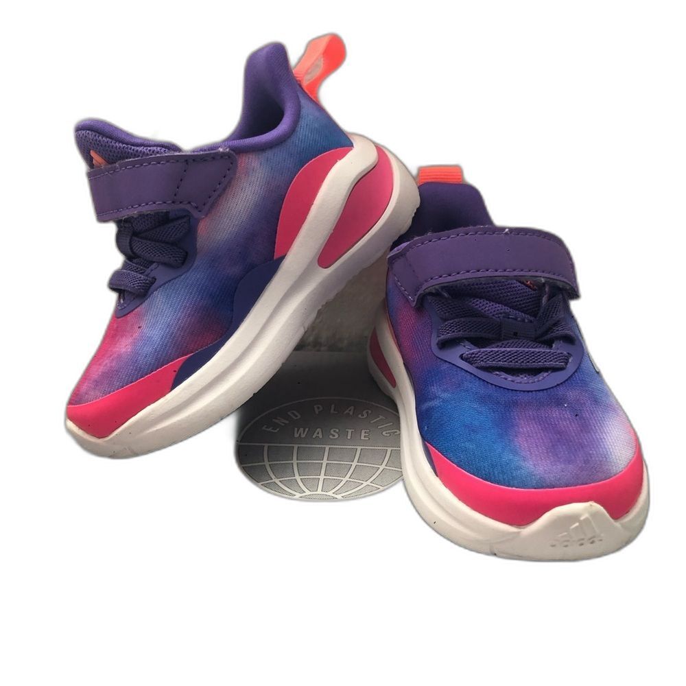 Adidas Fortarun Running Shoe Toddler Size 5K No-tie Elastic Shoelaces - Picture 10 of 10